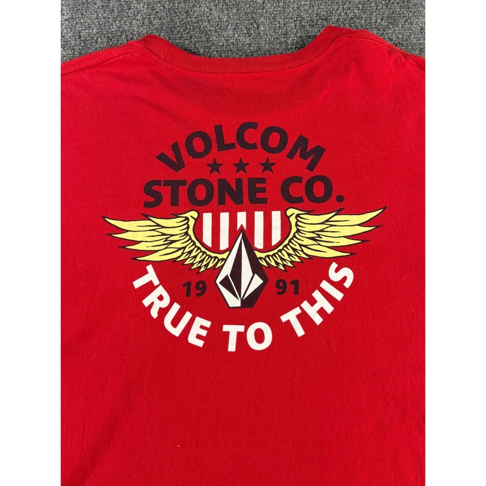 Volcom Stone Co True To This Graphic T-Shirt Mens XXL Red Short Sleeve Cotton - Picture 4 of 7